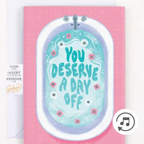 Joker Greeting Musical Mothers Day Card - Hidden Glitter-Accented, Signable, Looping Music Office Stationery for New Mom Celebrations, Teacher Gifting