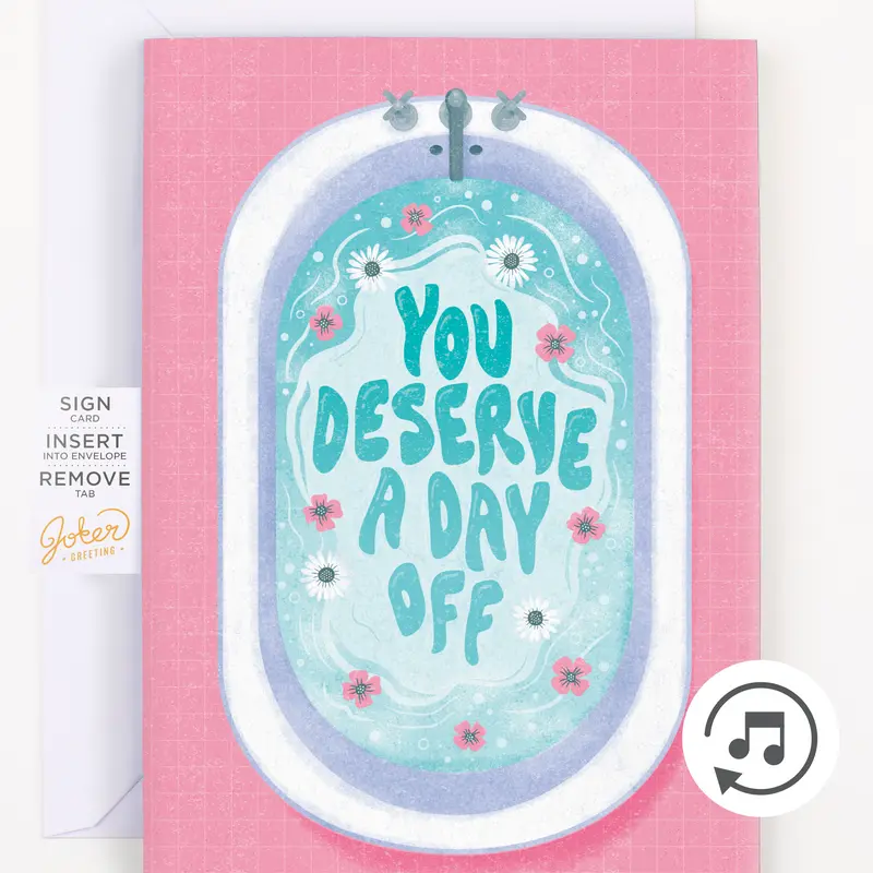 Joker Greeting Musical Mothers Day Card - Hidden Glitter-Accented, Signable, Looping Music Office Stationery for New Mom Celebrations, Teacher Gifting