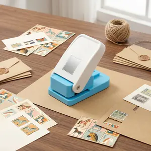 Rectangular Postage Stamp Shape Puncher, 1x0.8 Inch Hole Punch Tool, Ideal for Paper Crafting & Office Use, Durable Design,Lever Action Craft Punch for Paper Crafting Scrapbooking-MM