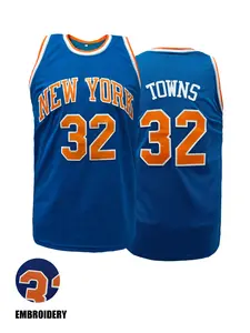 Men's New York #32 Embroidered Basketball Jersey, Stitched Name & Number Retro Throwback Sleeveless Basketball Shirt, Breathable Sportswear for Men Women Youth, S-3XL