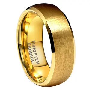 Yonifu Tungsten Carbide 8mm Mens Ring Comfort Fit Durable Wedding Band Polished Beveled Edge Modern Stylish Jewelry Perfect for Anniversary Birthday Gifts for Him