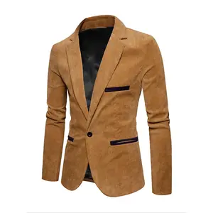 Men’s casual suit jacket with long sleeves, a fashionable piece suitable for both daily and formal occasions, featuring a comfortable, well-fitted design.