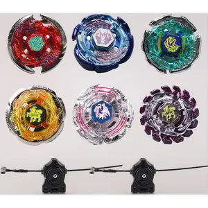 6 Pack Beyblade Burst Metal Fusion Battle Tops Set with Two Launchers and Stickers for Epic Battles