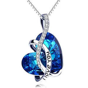 925 Sterling Silver Heart Crystal Necklace for Mom | Romantic Love Pendant Jewelry | Perfect  Gift for Her Gift for Women