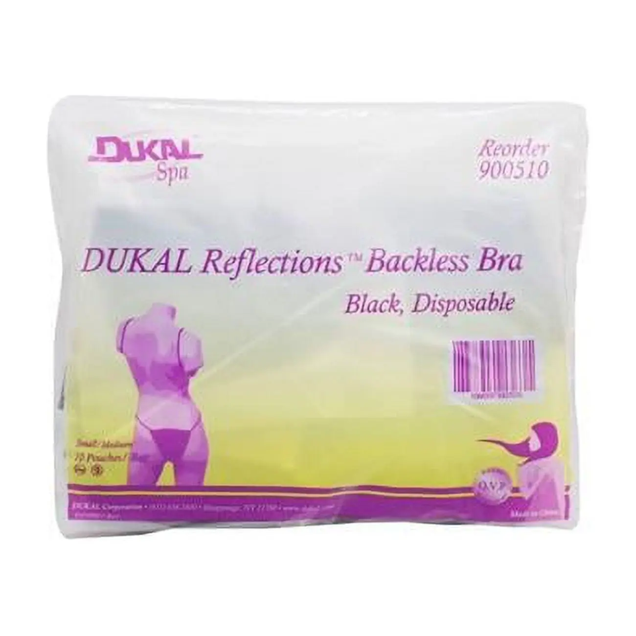 212 MAIN Women's Soft Garment Headband & Dukal 900510-1 Reflections Disposable Backless Bra - Black, Small/Medium, Polypropylene, Hygienic Wrap
