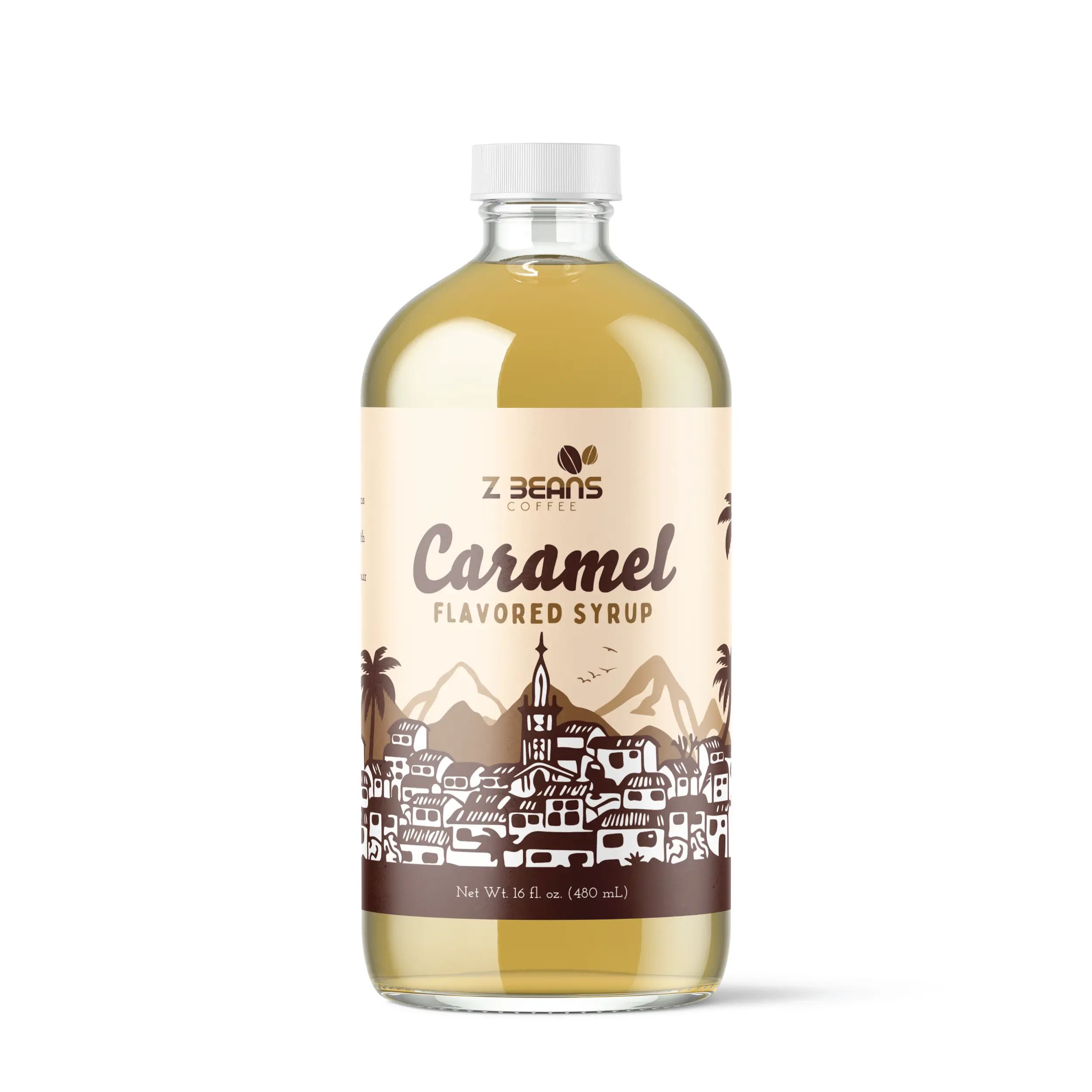 Z Beans Coffee - 16oz. Caramel Flavored Syrup