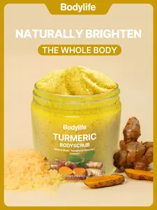Bodylife Turmeric Body Scrub 200g – Exfoliates & Brightens, Smooths Skin, Deep Nourishment Exfoliant Gentle Hydrating Radiance