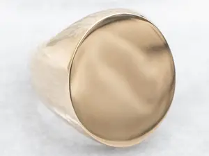 Large Plain Oval Top Signet Ring