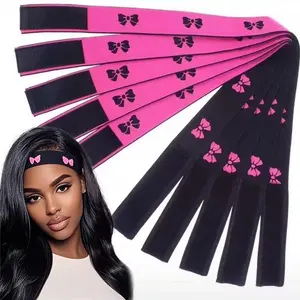 Wig strap, wig fixation with butterfly jacquard rose redaccessories, Velcro edge
