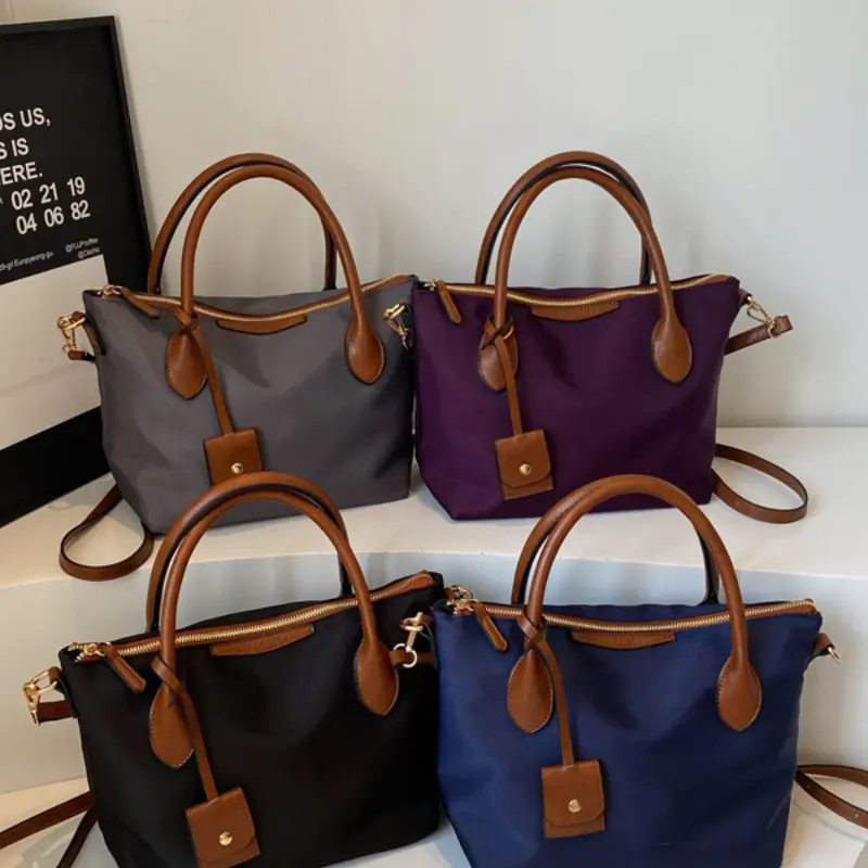 Lightweight Business Casual Handbag, Women's Large Capacity Nylon Zipper Crossbody Bag, Business Multifunctional Bag, Perfect for Work School Travel New Year Gift, Casual Shoulder Bag, Everyday Bag, Casual Crossbody Bags