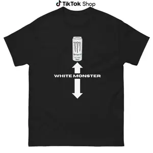 White monster t-shirt, Fun summer t-shirts, funny summer t-shirts, T-shirt white monster