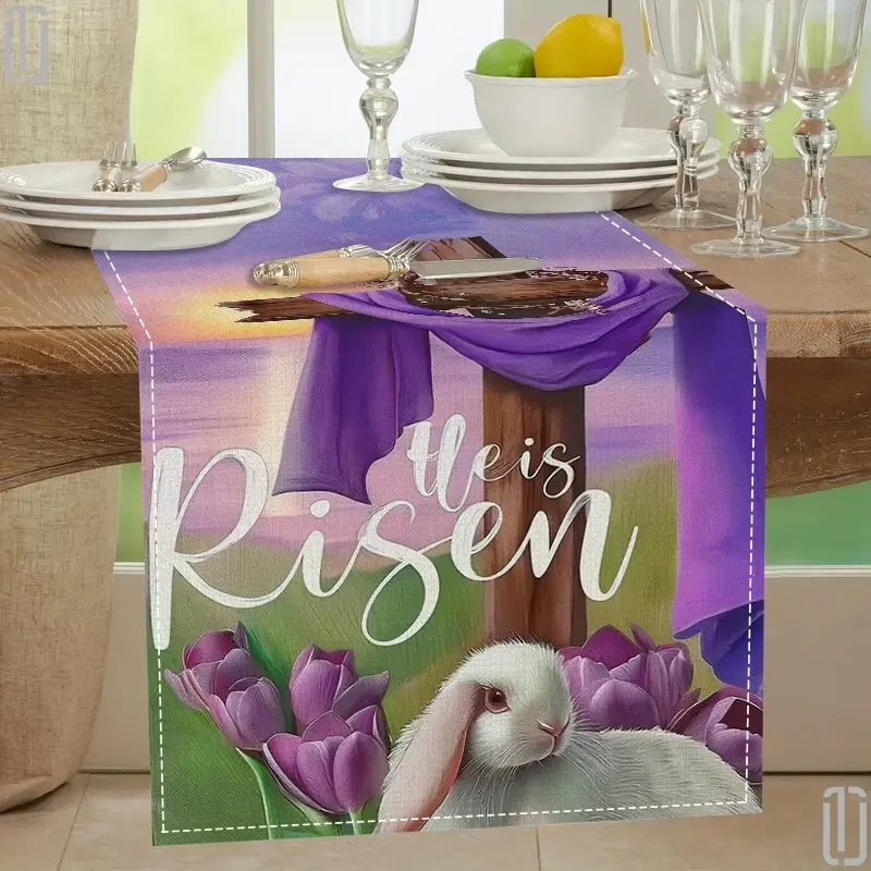 Easter Tablecloth, Holiday Decoration, Perfect for Spring Celebrations, Home Use, Party Occasions, High-Quality Material