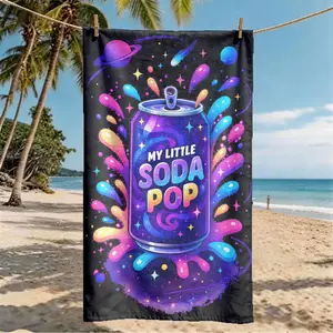 My Little Soda Pop Beach Towel, Large Size, Quick-Dry, Absorbent, Ideal for Beach, Pool, Summer Outing, Outdoor Picnic, Home Use