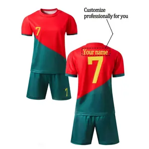 Customizable Two-Piece Boys' Quick-Dry Soccer Set - Number 7 Jersey for Match/Training - Soccer Team Uniform Short-Sleeve And Short Pants Set, for Outdoor