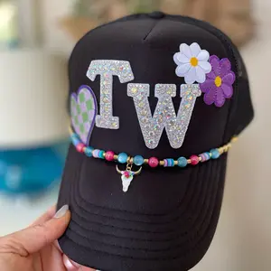 Tiny Weld Custom Personalized Trucker Hat Embroidered Patches Enamel Pins Hat Chains