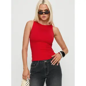 Lose Your Number High Neck Top Red