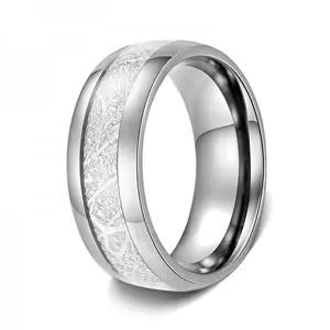 Titanium Meteorite Ring |The Crown |GentleBands| Handmade Item, Black, Blue, Silver, 8Mm Width, Comfort Fit | Men'S Wedding Bands