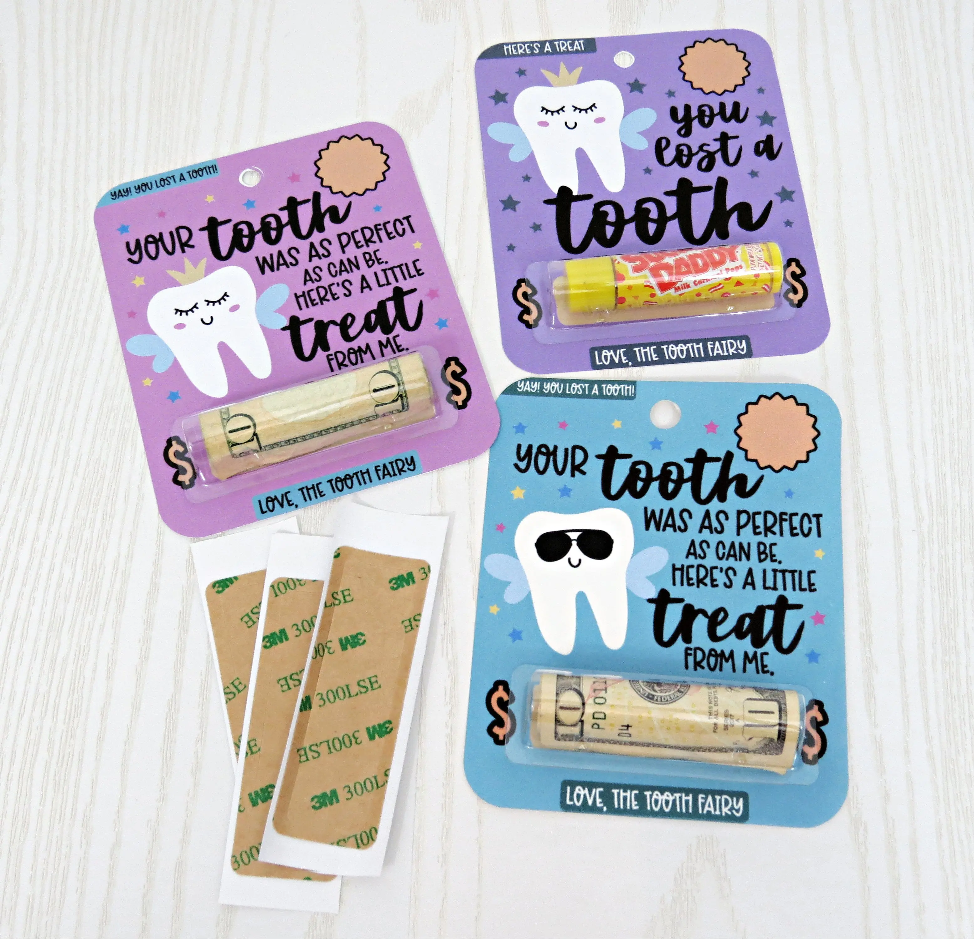 Tooth Fairy Money Card - Office Stationery Card Stock, Durable Unique Alternative Cash Gift Holder with Plastic Dome