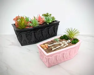 ChiclyBuilt Coffin Planter - Goth Succulent Plant Pot - Gothic Garden - Halloween Decor - Spooky Planters