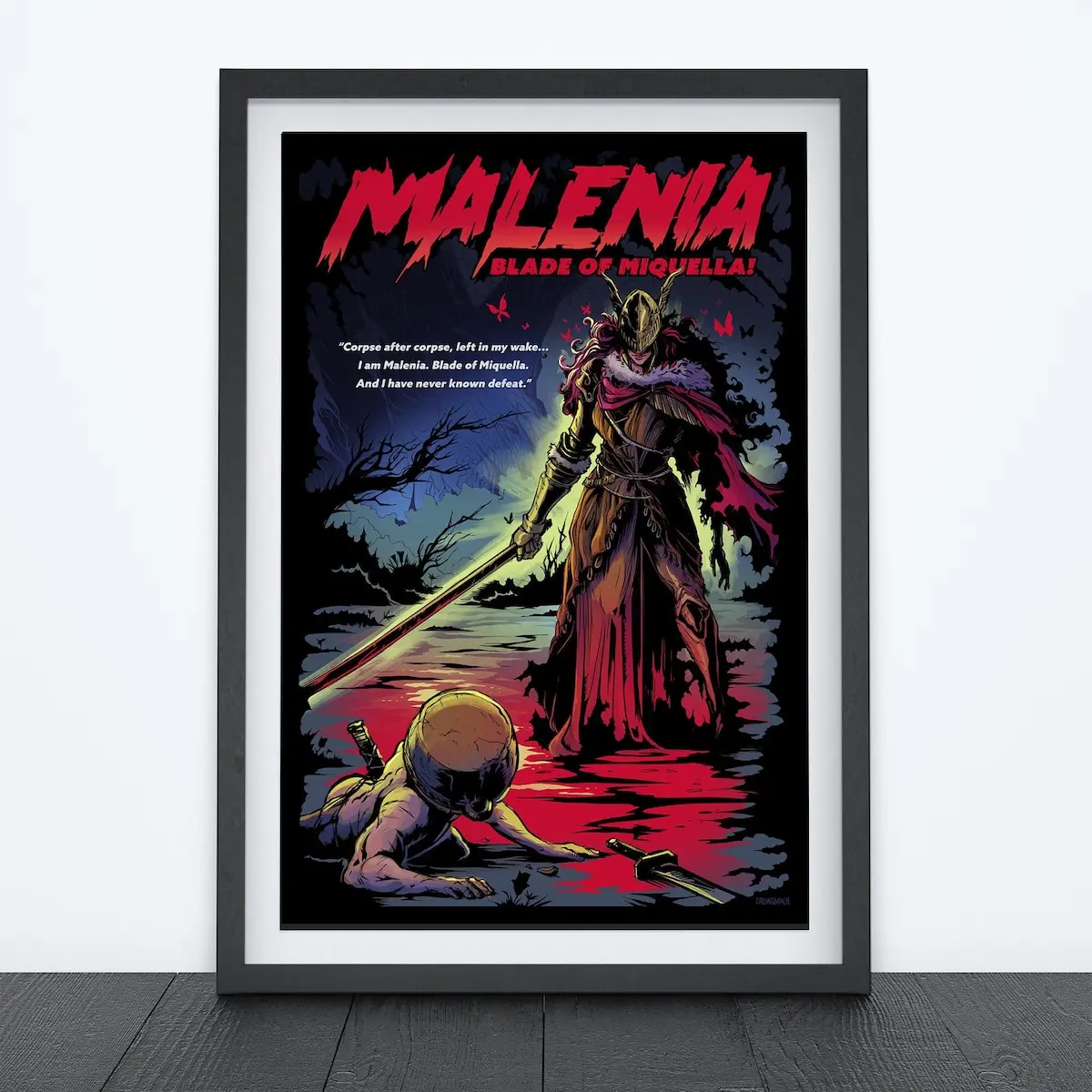 MALENIA BLADE of MIQUELLA Video Game Poster, Travel Poster, Gaming Poster, Prints, Gamer Room Decor, Gaming Prints, Wall Art UNFRAMED