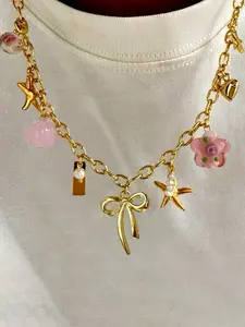 Women's Ceramic Necklace Pendant Jewelry, Flower Heart Butterfly Design, Casual Elegant Party Accessory for Women, Love Heart Necklace