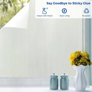 Long Glass Privacy Window Film, Transparent Non-Transparent Frosted Adhesive Sticker, Bathroom Living Room Security Decal