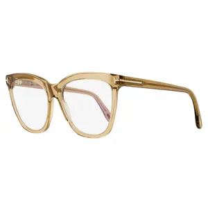 Tom Ford Blue Block Butterfly Eyeglasses TF6042-B 045 Transparent Brown 54mm FT6042