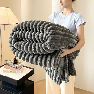 Cooling Throw Blanket Summer Lightweight — Breathable Flannel AC Blanket for Couch, Sofa, Bed, Office & Travel, Soft Cozy Nap Blanket