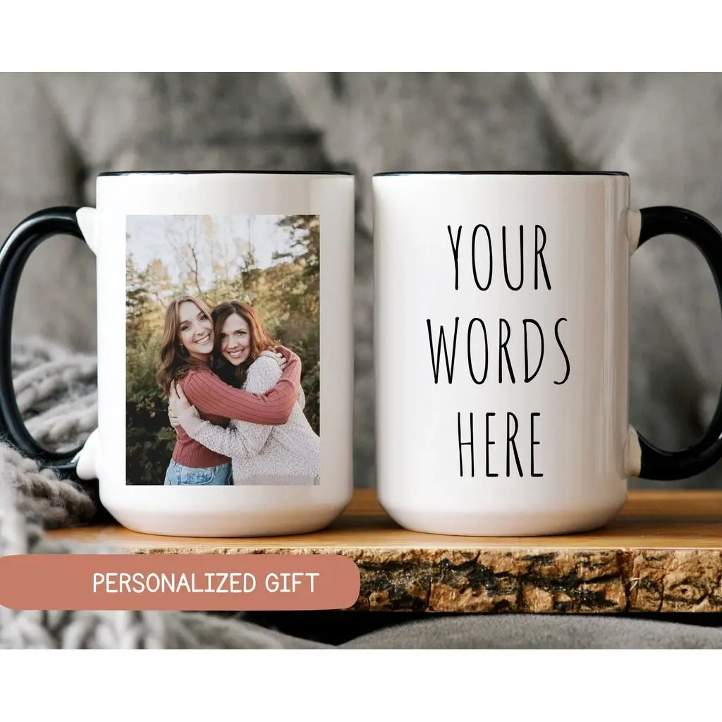 Custom Photo Mug Grandma, Personalized Photo for Grandma, Photo Mug Mom, Mug With Photo and Text, Personalized Photo Coffee Mug, Picture Cup