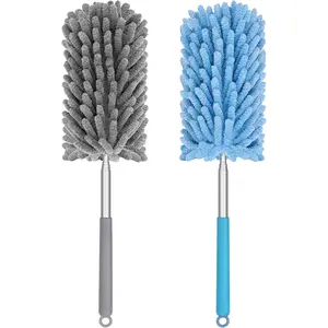 Mini Duster for Cleaning, 360° Bendable Hand Dusters with Extension Pole, Washable Small Duster for Car Interior, Office, Furniture YWTSMY