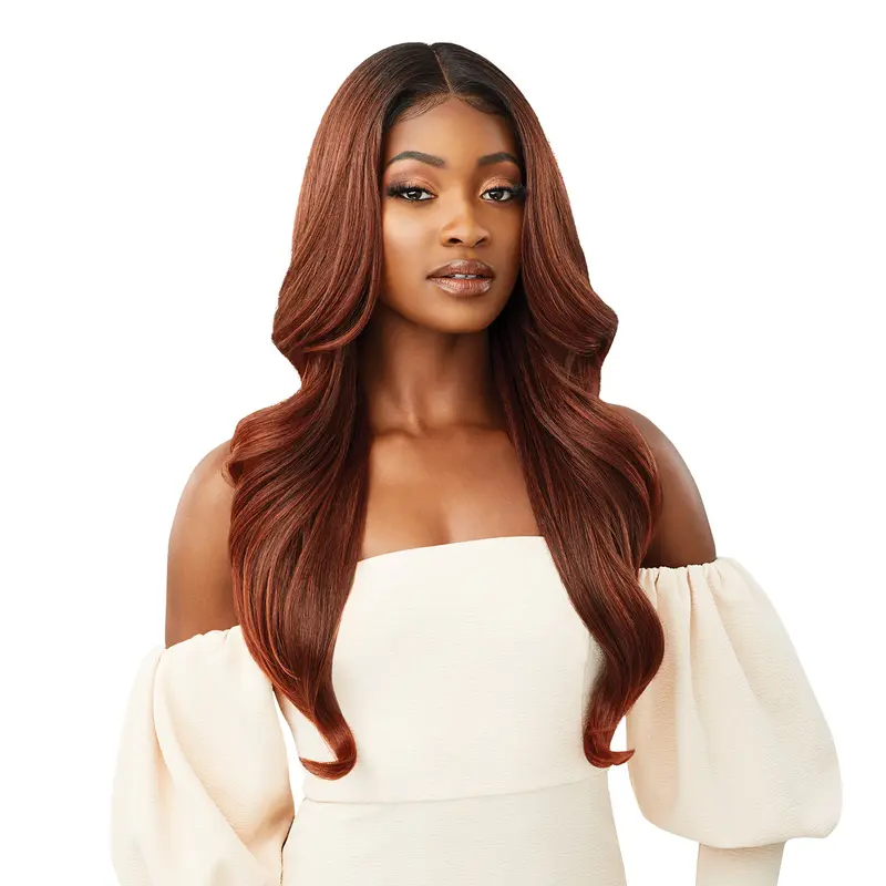 Outre Seraphine Synthetic Wavy Lace Frontal Wig - Glueless HD Transparent Lace, Melted Hairline, Deluxe Wide Part, Wavy Texture Adds Soft Movement, Glueless Wigs