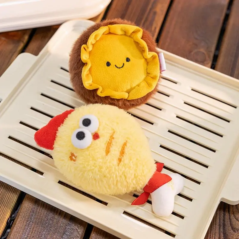 Tasty Mini Food Series Plush Toys Delicate Cute Cartoon Abalone Pork Crab Shrimp Toys Funny Taking Photo Props Keychain Decor