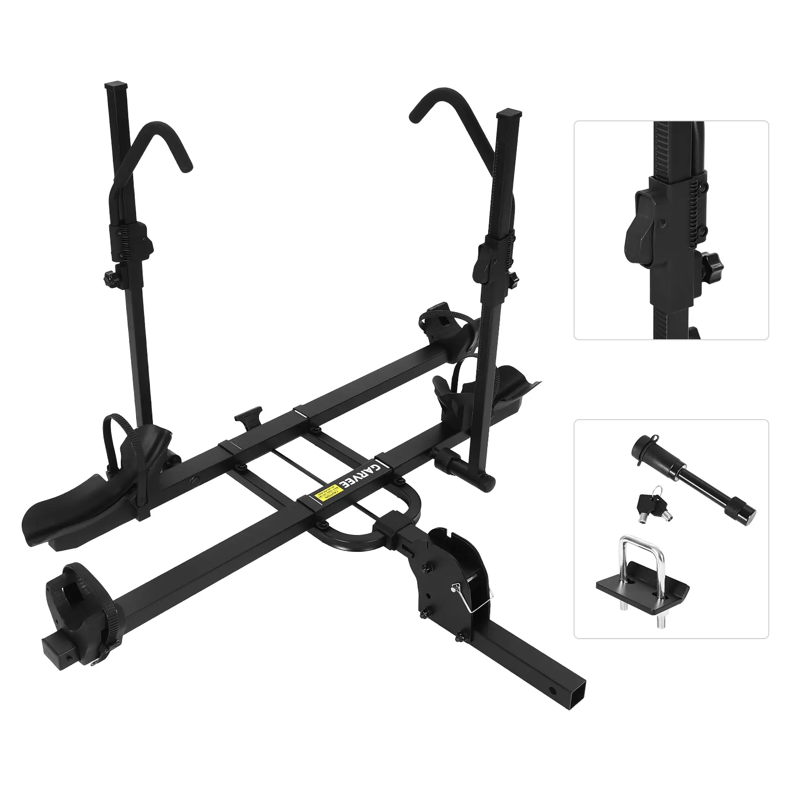 Heavy Duty 2" Receiver Hitch Bike Rack, 2-Bike Carrier up to 170lbs Capacity, 5.0" Fat Tire for Cars, SUVs, Trucks, RVs Bicycle Stand Rack Bike Lock