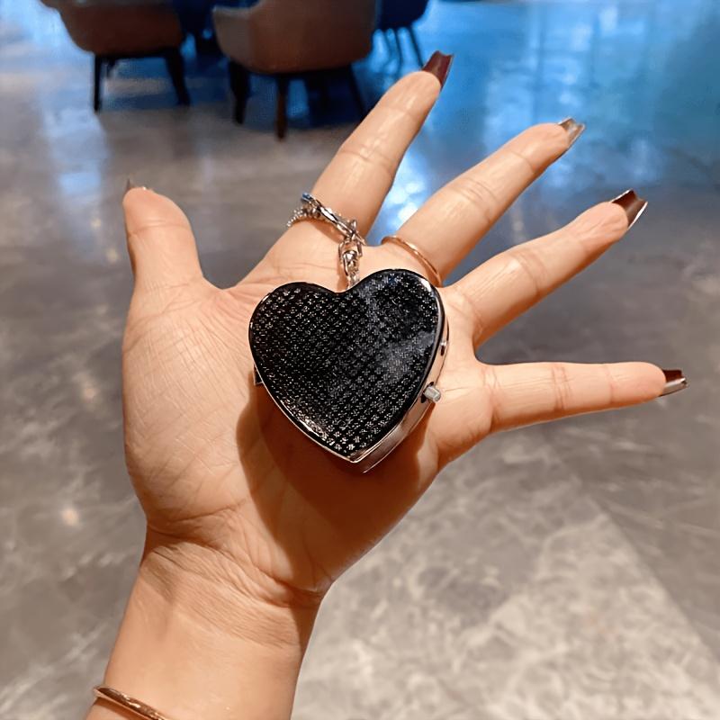 1Pc Luxury Love Medicine Box with Artificial Diamond Inlay, Portable Multifunctional Capsule Tablet Storage Box, Creative Small Item Organizer