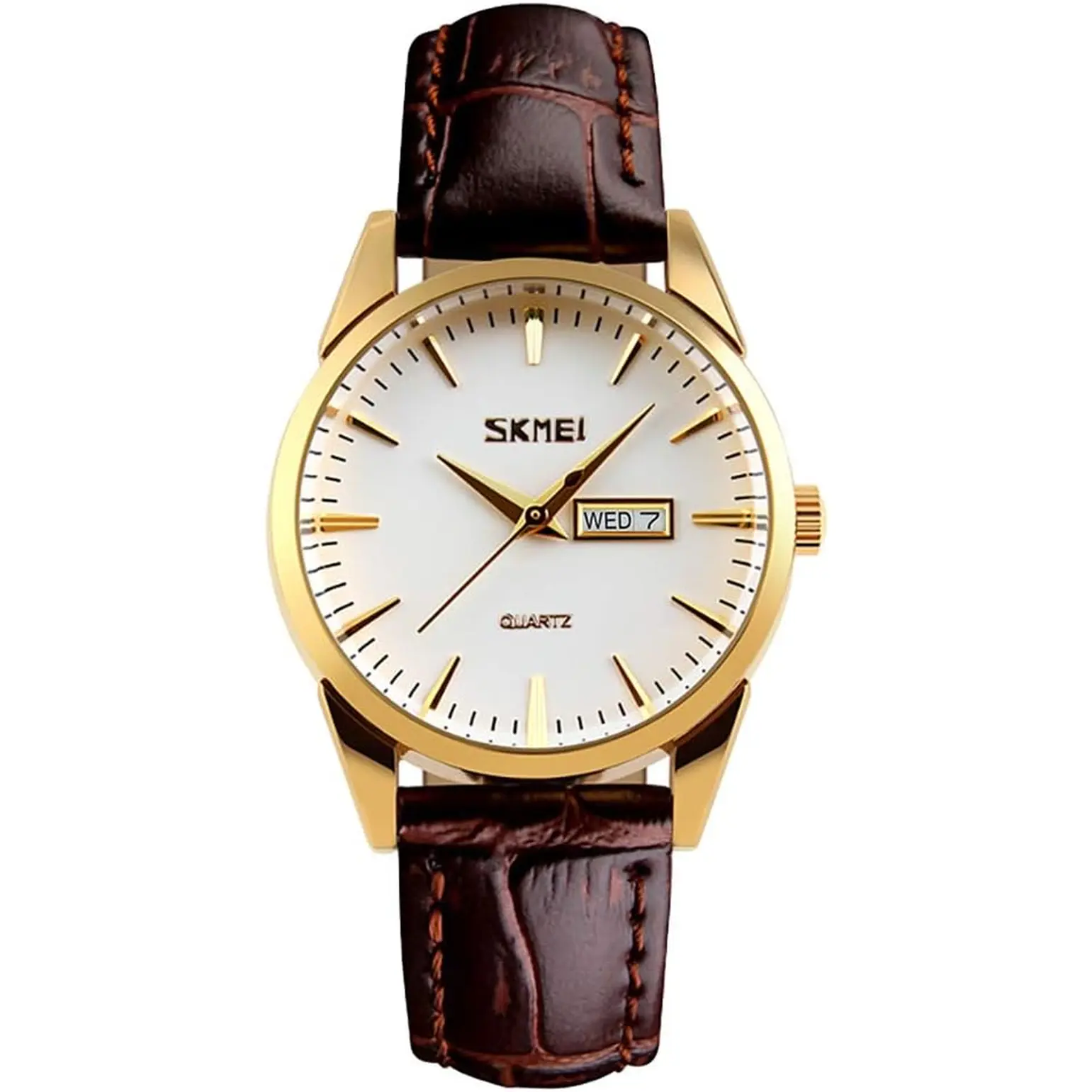 SKMEI Women'S Watches for Ladies Female Black Leather Band Waterproof Fashion Casual Simple Dress Quartz Analog Day Date Calendar Business Light Wrist Watch Wife Girls Gifts
