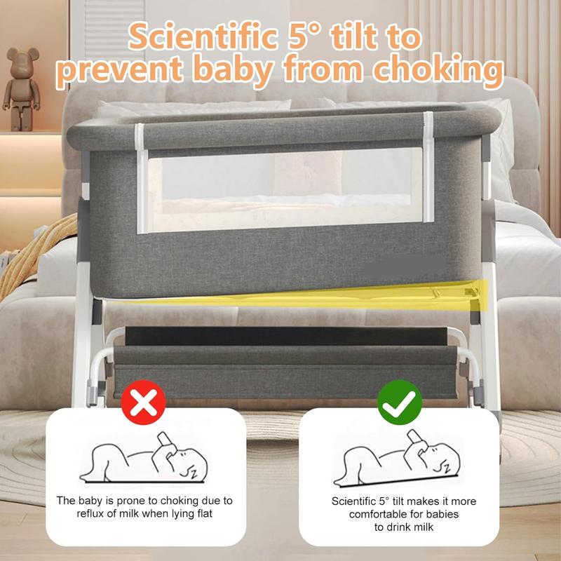 Virplik 4-in-1 Portable Baby Bassinet with Mosquito Net, Rocking Function, Storage Basket, Adjustable Height, Foldable Design, Wheels, Mattress, Crib for Newborns Bassinet with Mattress Virplik 4-in-1 Portable Baby Bassinet with Mosquito Net, Rocking Function, Storage Basket, Adjustable Height, Foldable Design, Wheels, Mattress, Crib for Newborns Bassinet with Mattress