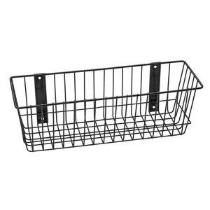 Rack Em Racks 9082-B Universal Wire Basket, Black - 18 x 6 x 6 in.