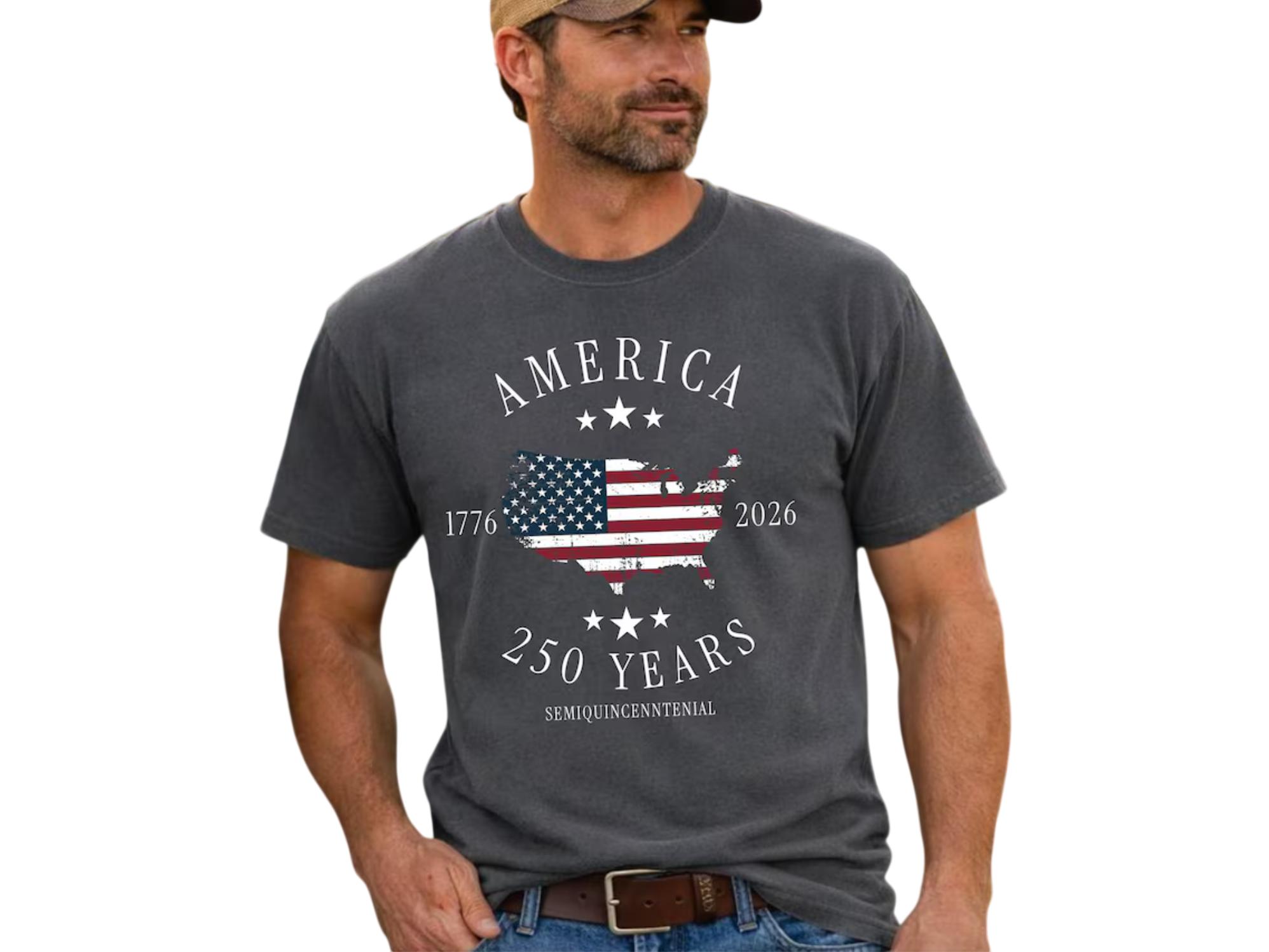 America 250th Anniversary T-Shirt, Patriotic Tee, Semiquincentennial 1776–2026 Tee, Fourth of July Apparel, Independence Day Gifts, 4th Of July Gift