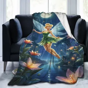 Tinker Bell and the Legend of the NeverBeast Cartoon Fleece Throw Blanket, Super Soft Cozy Warm Flannel Blanket for Bed Sofa Couch Camping Travel, All Seasons Fuzzy Plush Blankets for Kids Adults Fans