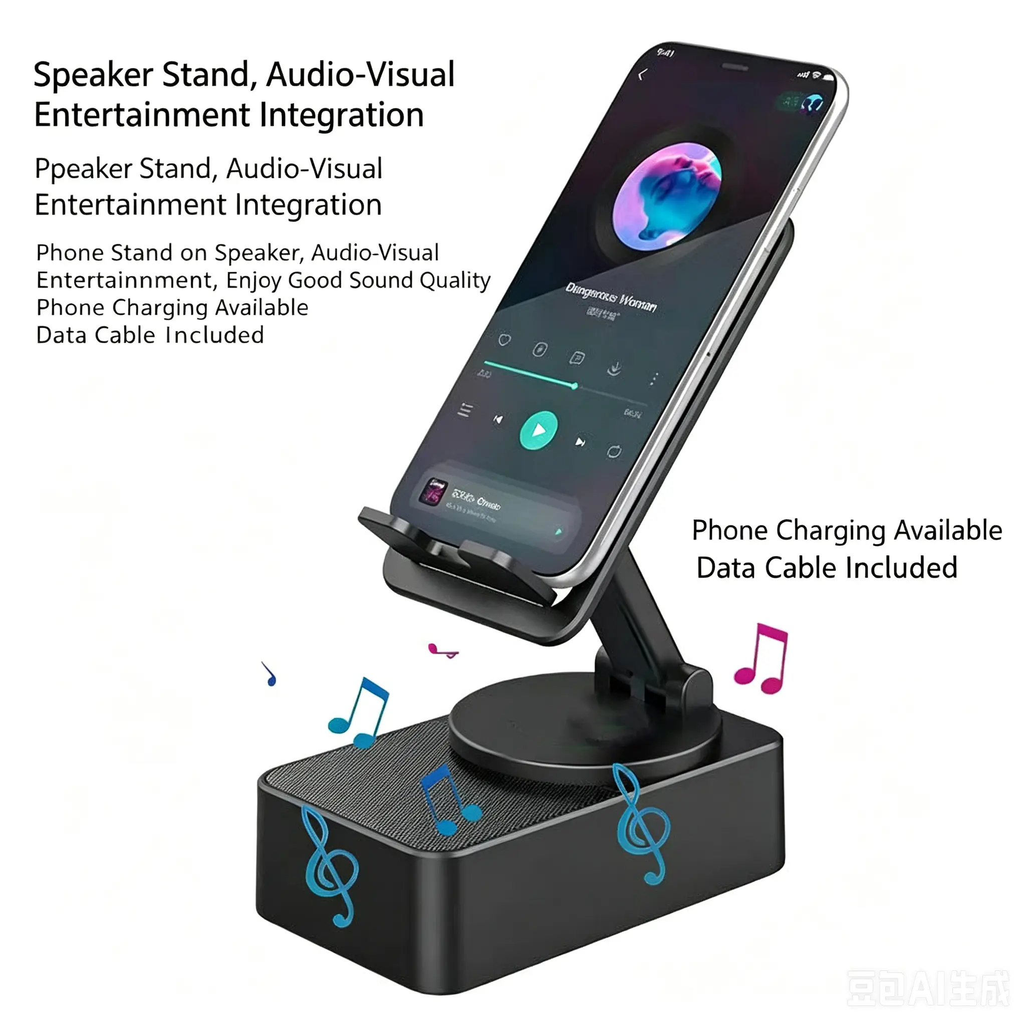 New 3-in-1 Cell Phone Stand & Bluetooth Speaker, Multifunctional Foldable Lazy Bracket Speaker Wholesale from Factory