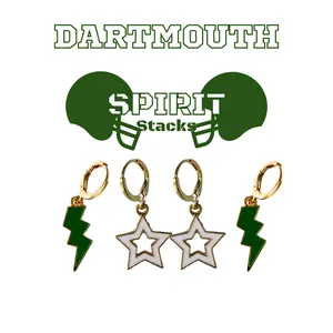 Dartmouth Spirit Earring Stack For Big Green Game Day