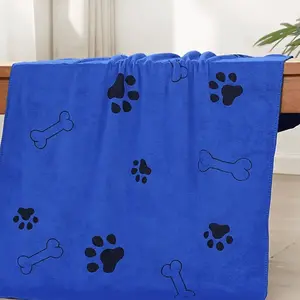 Super Absorbent Microfiber Dog Drying Towel, 40"x24" Plush Lightweight Durable Reusable Blue Pet Grooming Towel with Strong Water Absorption, All Sizes Available, Fast-Dry Essential Dog Bath Supply for Showers, Baths