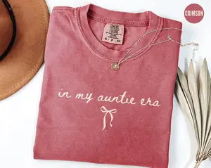 In My Auntie Era Comfort Colors Tshirt, Aunt Shirt, Auntie Shirt, Pregnancy Announcement Graphic Tees for Women, Gift for Aunt, Aunt Birthday Gift Top