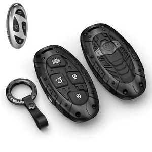 Heavy Key Fob Cover Case Protector for hyundai , Fits for 2023 2024 2025 2026 Elanrtra Sonata Ioniq Santa Fe Santa Cruz KONA Tucson Grandeur , 5 Buttons Compatible with Hyundai Key Fob Cover Accessories
