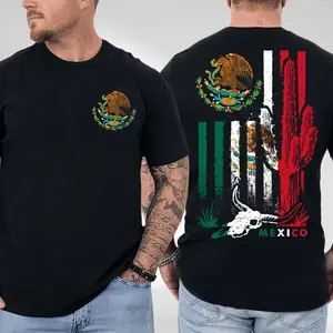 Mexico flag t-shirt, mexican american flag unisex shirt for men and women