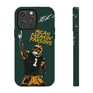 Parsons Green Bay Football Sack Celebration Phone Case, Micah Freakin Parsons Phone Cover, Football Fan Game Days Gilf Suitable for iPhone 17/16/15/14/13/12/11 Pro Max/Plus and  Samsung Galaxy S23FE/22/23/24/25