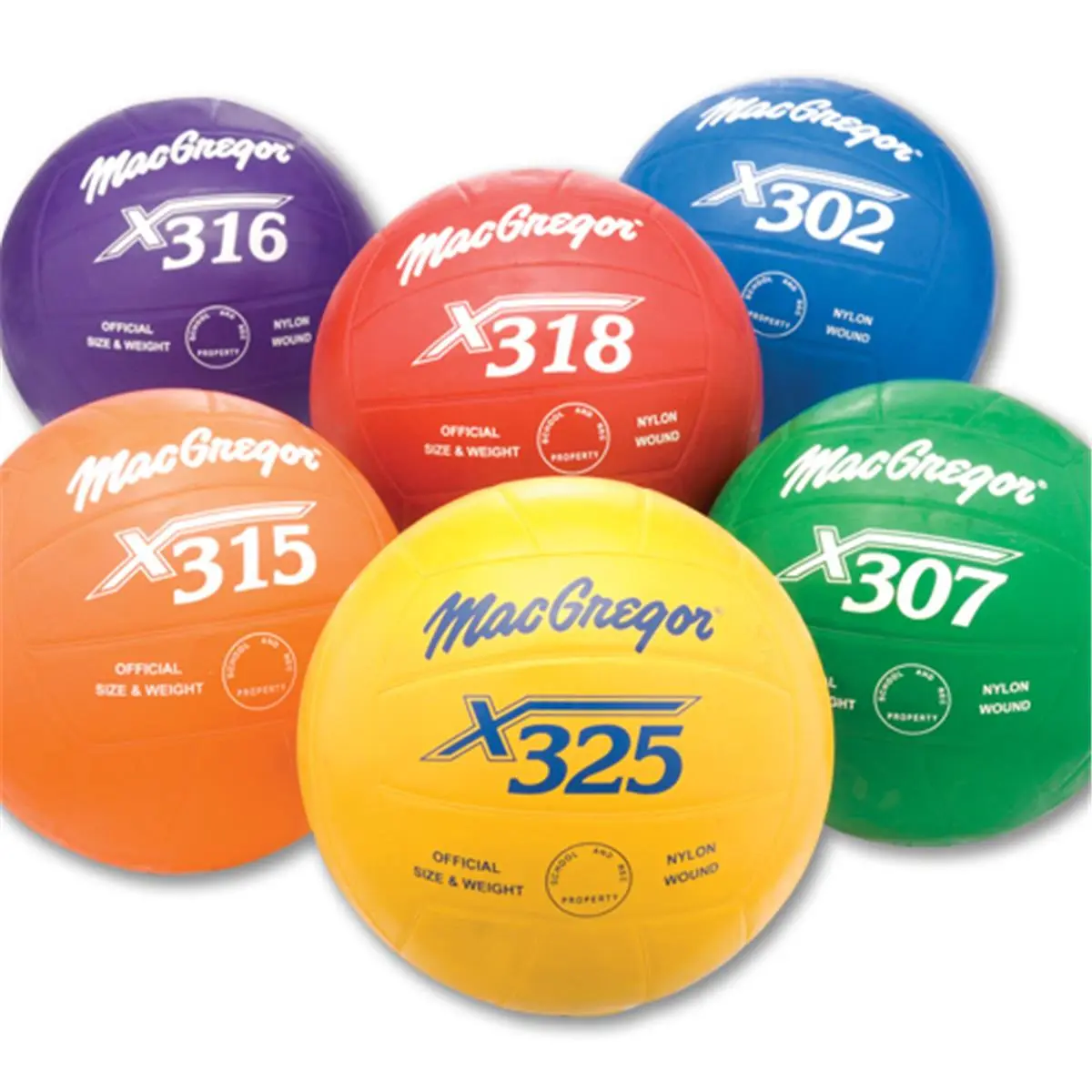 212 MAIN MacGregor Multicolor Nylon Wound Volleyballs Pack
