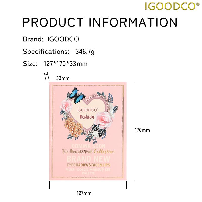 IGOODCO Ig3057-1Pcs 5-Page Book Eyeshadow Palette High Gloss Matte Makeup Color Eye Shadowplate 78 Vibrant Shades Compact Glitter Palette