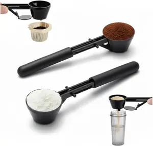 2 Pack Protein Powder Sliding Spoon ,  Coffee Scoop & Protein Powder Funnel – Pre Workout Scoop, Milk Powder Scoop, Spill Proof Measuring Scoops for Water Bottles & Coffee Bar Accessories , Coffee Leak Proof Spoon