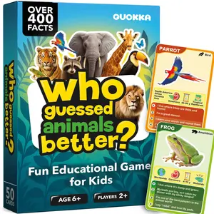 QUOKKA Who Guess It Better Animals Volume 1 – Educational Game with Visual Clues, Animal Discovery Card Set, 50 Cards